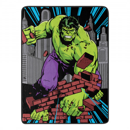 The Incredible Hulk Breaking Bricks Micro Raschel Throw Blanket 46"x60"